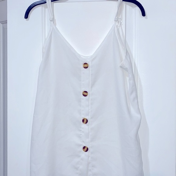 Basic white boho tank top size medium - Picture 1 of 8